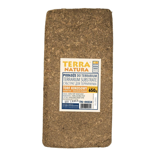 Podłoże do terrarium brykiet torf kokosowy foliowany 650g (kraj pochodzenia Sri Lanka)