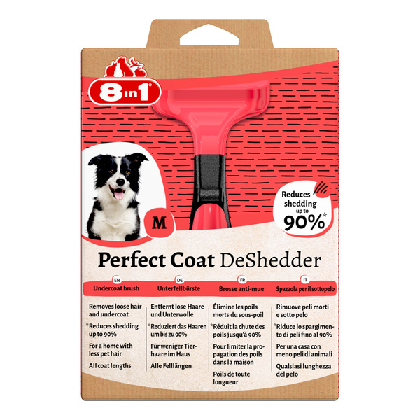 8in1 Zgrzebło dla psa do wyczesywania podszerstka Perfect Coat M