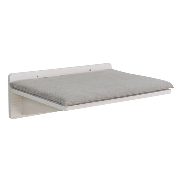 Trixie Platforma, dla kota, do montażu na ścianie, biała, drewno, 50 × 17.5 × 36.5 cm, z poduszką