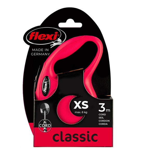 FLEXI Smycz automatyczna dla psa NEW CLASSIC linka XS 3m czerwona