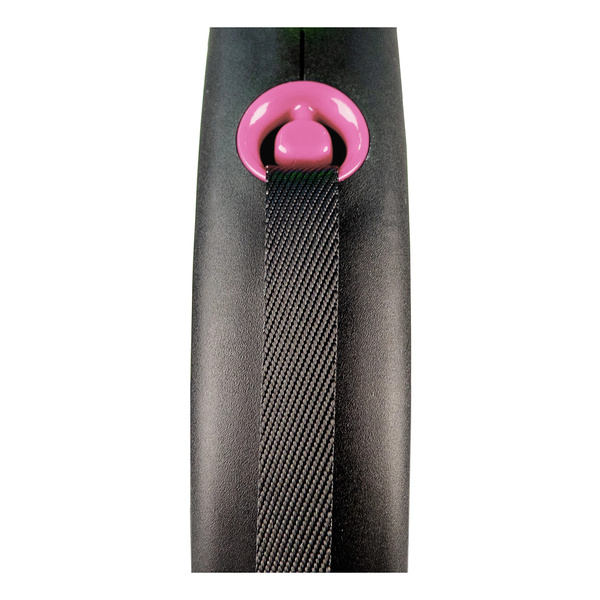 FLEXI Smycz automatyczna dla psa Black Design L taśma 5 m kol. różowy