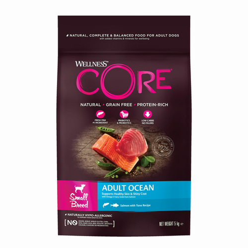 Wellness Core Small Breed Ocean karma sucha dla dorosłych psów małych ras, łosoś i tuńczyk 5kg
