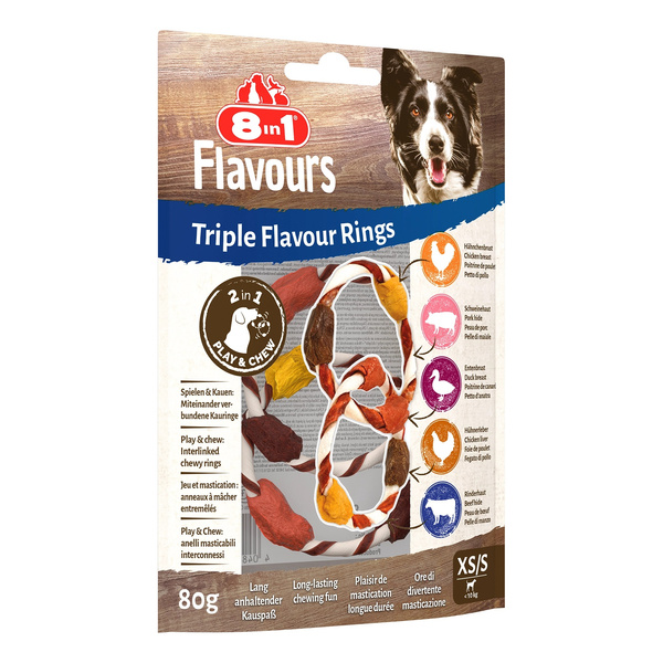 8in1 Przysmak FLAVOURS Triple Flavour Rings XS/S
