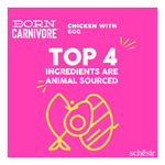 Schesir Born Carnivore karma sucha dla kociąt kurczak z jajkiem 255 g
