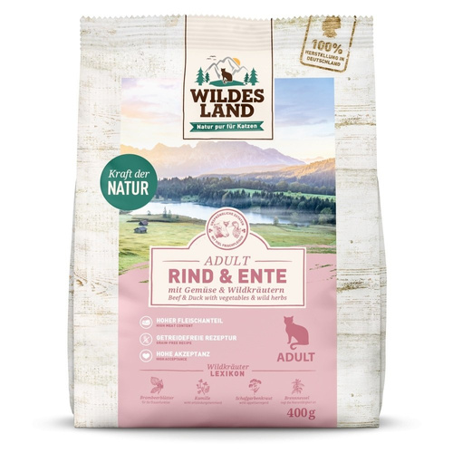 WILDES LAND CAT Rind Ente - wołowina i kaczka z warzywami i ziołami (400g)