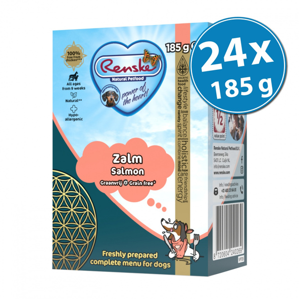 Renske Fresh salmon - świeży łosoś bez zbóż dla psów (24 szt.x 185 g)