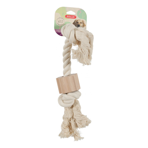 ZOLUX Zabawka sznurowa dla psa z drewnianym krążkiem WILD GIANT 45 cm