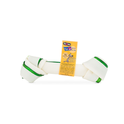 Kość wiązana dwukolorowa, biało-zielona 16, 5cm, 10szt/op, 500g/op, 20 op/karton