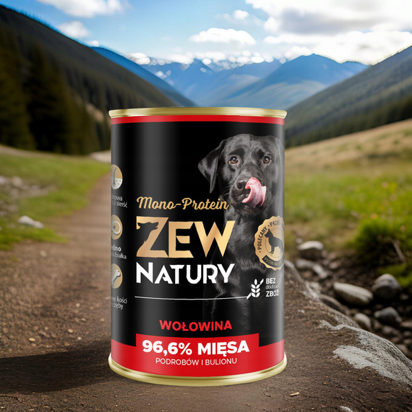 Mokra Karma Dla Psa Wołowina Puszka 400g Zew Natury MONO-PROTEIN
