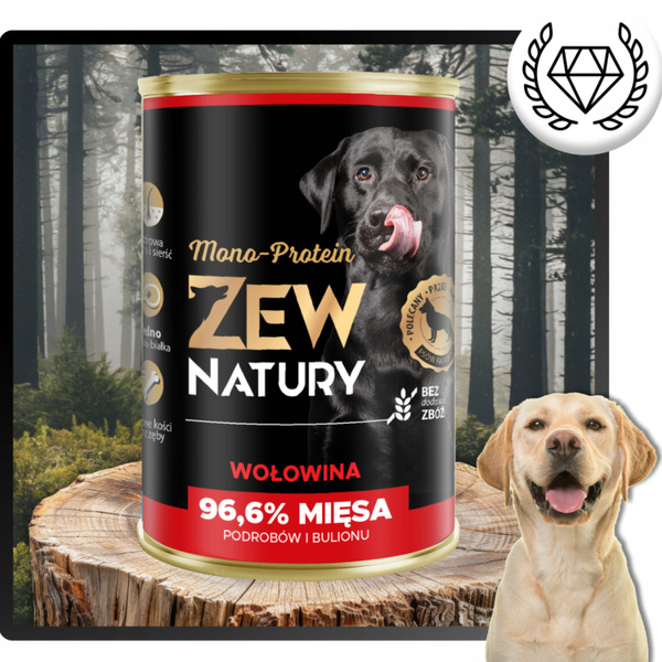 Mokra Karma Dla Psa Wołowina Puszka 800g Zew Natury MONO-PROTEIN