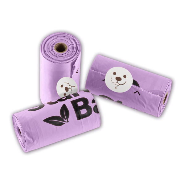 STARCHBAG Kompostowalne BIOworki na odchody 63 rolki x 15szt, kol. liliowy