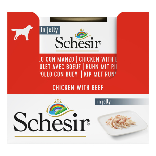 Schesir Karma mokra dla psa kurczak z wołowiną w galarecie 150 g