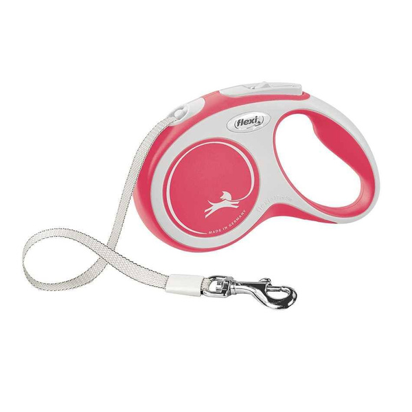 FLEXI Smycz automatyczna New Comfort S taśma 5m/ 15kg czerwony