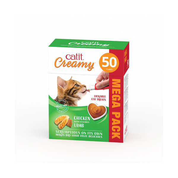 CatIt Creamy Megapack, przysmak, dla kota, kurczak z jagnięciną, 50x10g