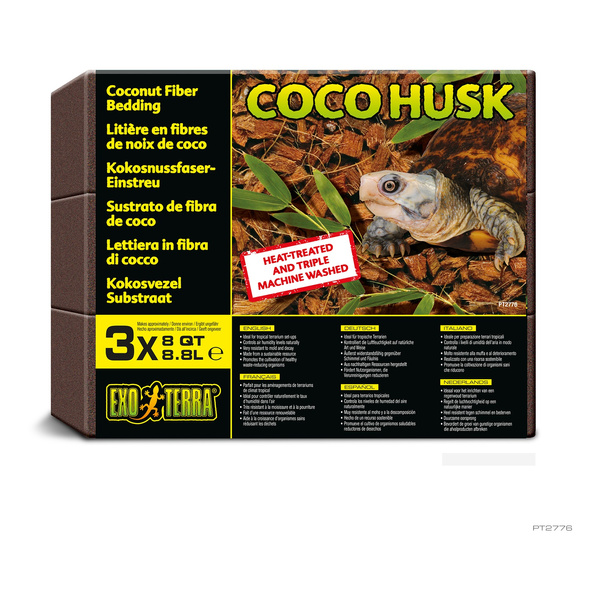 Eao Terra Coco Husk podłoże kokosowe do terrarium 3x88L OPAK