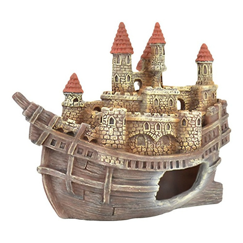 Aqua Natura Dekoracja akwarystyczna zamek na wraku statku 17cm