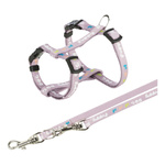 Trixie Junior Szelki H + smycz M-L 27-45cm liliowe