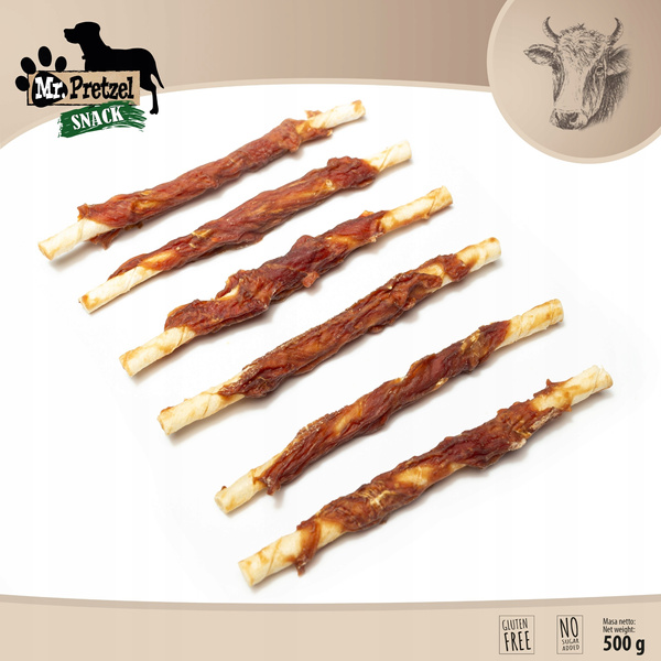 Mr. Pretzel Patyk owinięty mięsem wołowym 500g