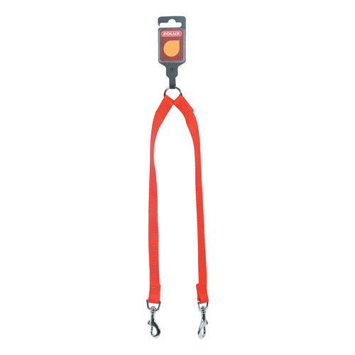 ZOLUX Smycz dla psa podwójna nylonowa 15 mm/40 cm kol. czerwony