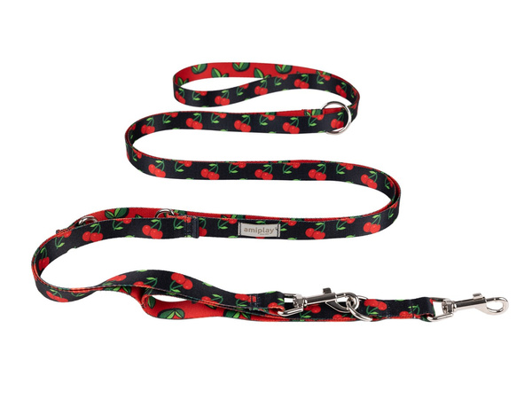 amiplay Smycz regulowana 8in1 BeHappy M 200-400x2cm Cherry