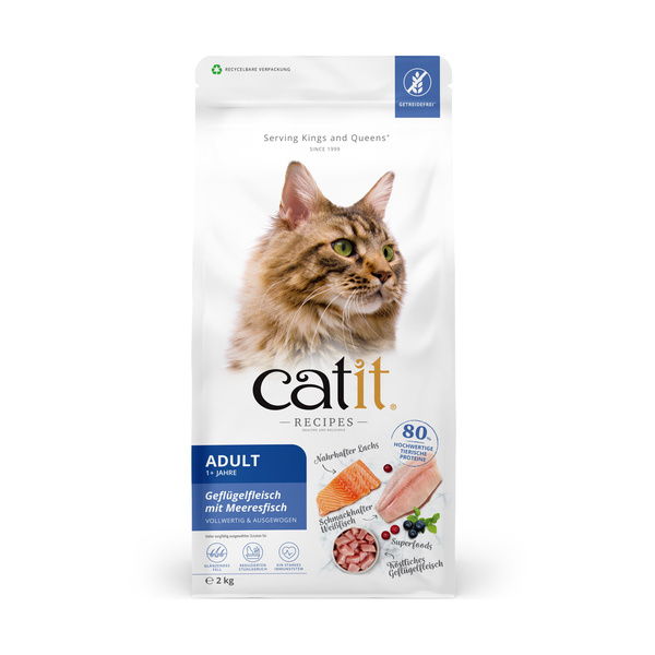 CatIt Recipies Adult Fish, karma sucha, dla kotów dorosłych, drób i ryba, 2 kg