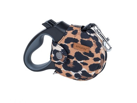 amiplay Smycz automatyczna infini z obudową Safari S 3m -12kg Panterka