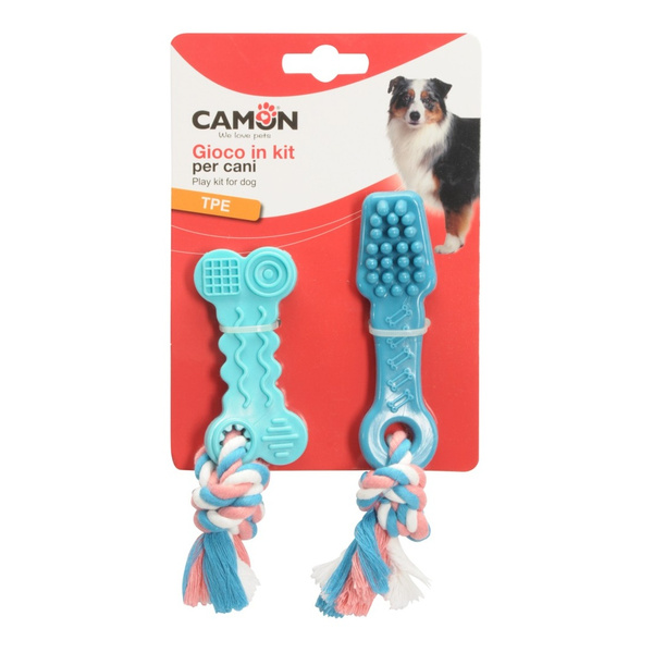 CAMON TPE KOŚĆ I SZCZOTECZKA Z LINĄ 10cm AD0469