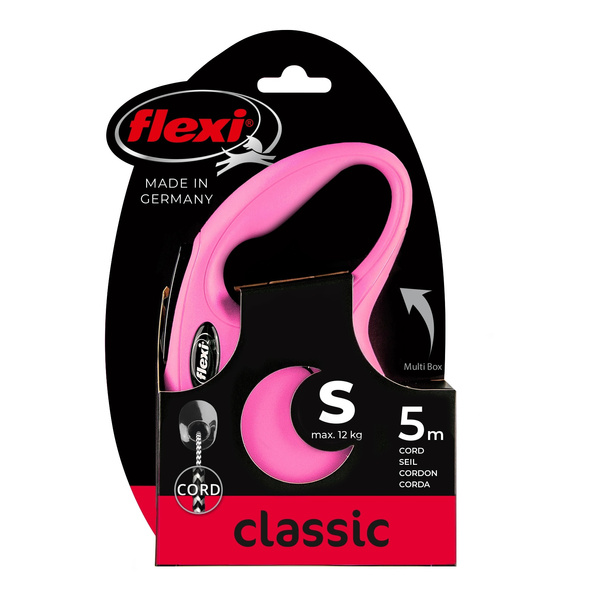 FLEXI Smycz automatyczna dla psa NEW CLASSIC linka S 5m różowa