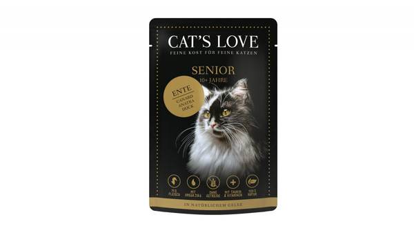 CAT'S LOVE Senior Duck - kaczka i indyk w naturalnej galaretce (85g)