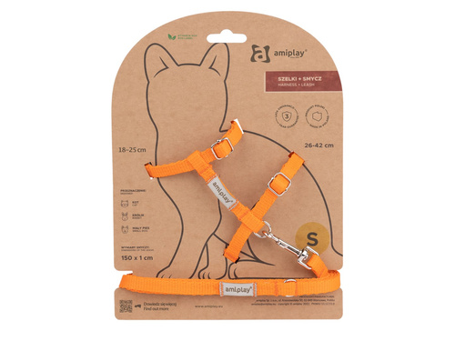 amiplay Szelki + smycz dla Kota Samba Cat S Pomarańczowy