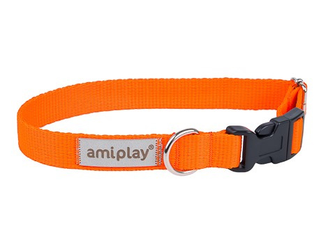 amiplay Obroża SAMBA regulowana M 25-40x2cm Pomarańczowy