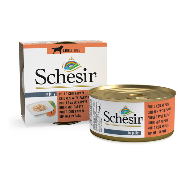 Schesir Karma mokra dla psa kurczak z papają w galarecie 150 g