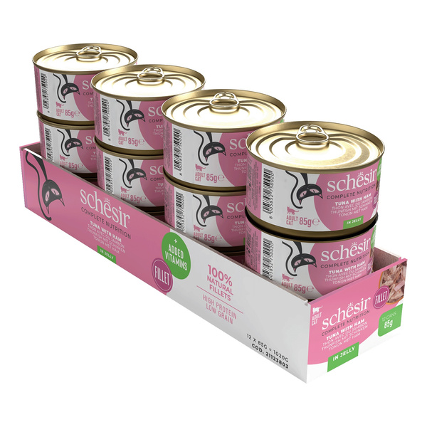 Schesir C&B karma mokra dla kotów tuńczyk z szynką w galarecie 85 g