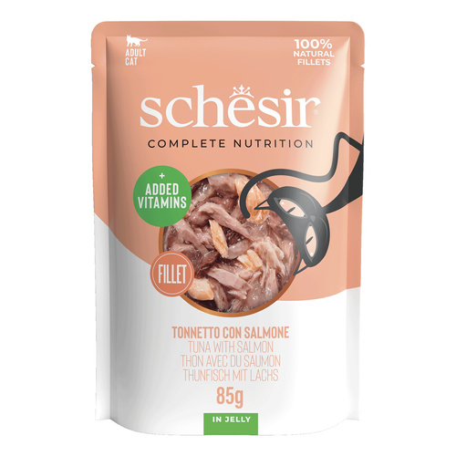 Schesir C&B karma mokra dla kotów tuńczyk z łososiem w galarecie 85 g