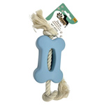 Mr. Pretzel Gryzak gumowy Kość ze sznurem dla psa 12 cm