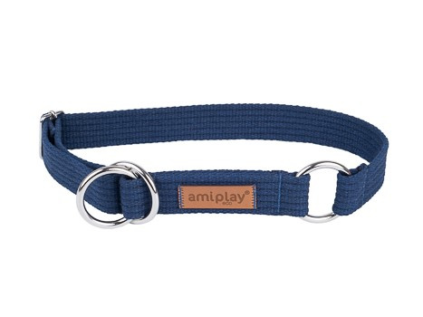 amiplay Obroża półzaciskowa Cotton M 26-40cmx2cm Granatowy