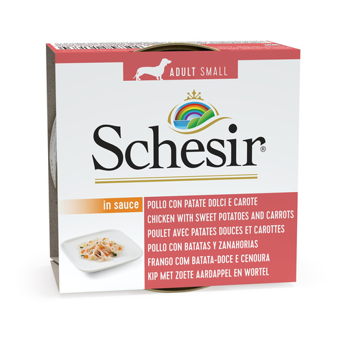 Schesir Karma mokra dla psa kurczak z batatami i marchewką w sosie 85 g