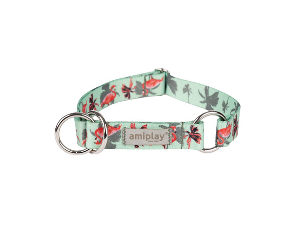 amiplay Obroża półzaciskowa BeHappy M 26-40cmx2cm Flamingo