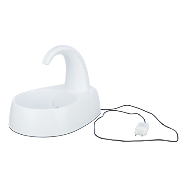 Trixie Curved Stream, poidło automatyczne, dla kota, białe, plastik, 2,5 l/25 × 24,5 × 35 cm