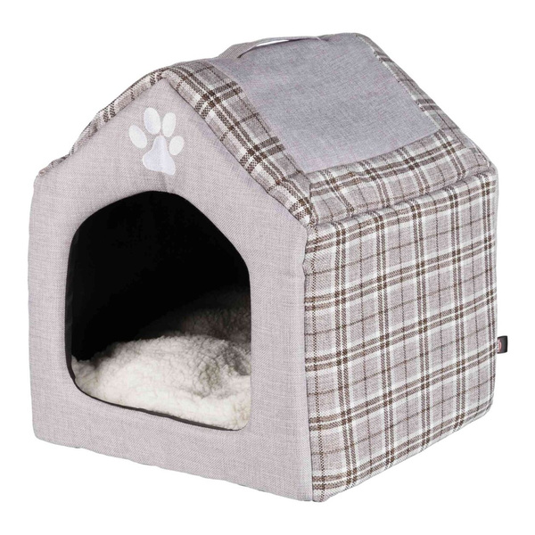 Trixie Legowisko zamknięte Silas, 40 × 45 × 40 cm, szare/kremowe