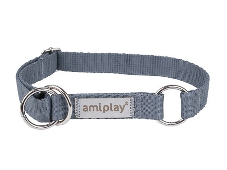 amiplay Obroża SAMBA półzaciskowa XL 40-60x2,5cm Szary