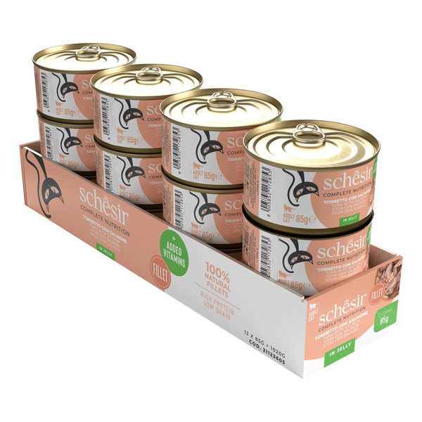 Schesir C&B karma mokra dla kotów tuńczyk z łososiem w galarecie 85 g