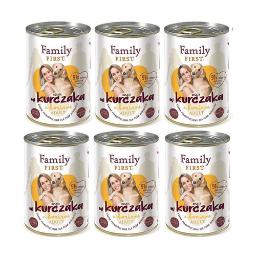 Family First KURCZAK z burakami dla Psa 6 x 400g