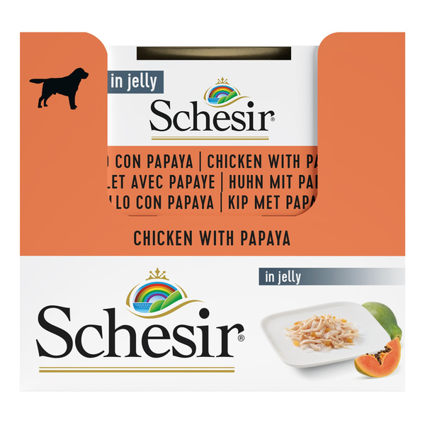 Schesir Karma mokra dla psa kurczak z papają w galarecie 150 g