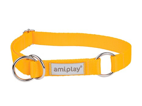 amiplay Obroża SAMBA półzaciskowa XL 40-60x2,5cm Żółty