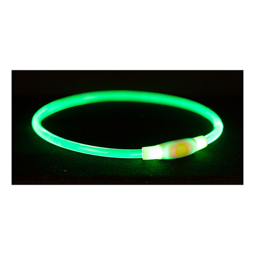Trixie Obręcz z podświetleniem , USB, S-M: 40 cm/ 8 mm, zielona