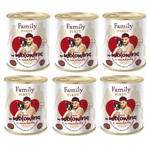 Family First WOŁOWINA z marchewką dla Psa  6x800g