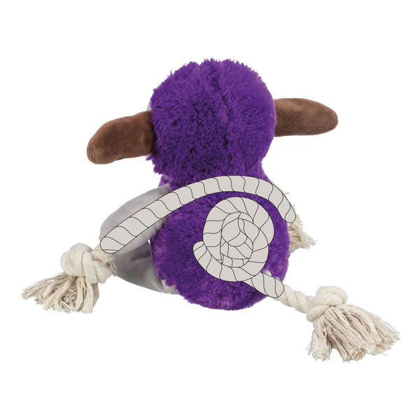 Trixie Potworek fioletowy zabawka dla psa plusz/lina 32cm z dźwiękiem