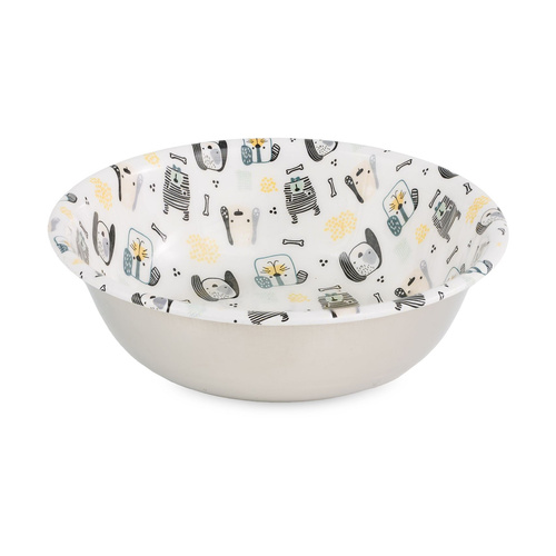 Barry King Miska, dla psa, ze stali nierdzewnej, emaliowana, wzór DOG FACE  SELECTA, 350ml