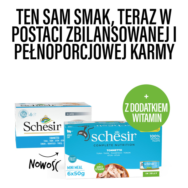 Schesir C&B karma mokra dla kotów tuńczyk w galarecie 6x50 g multipak